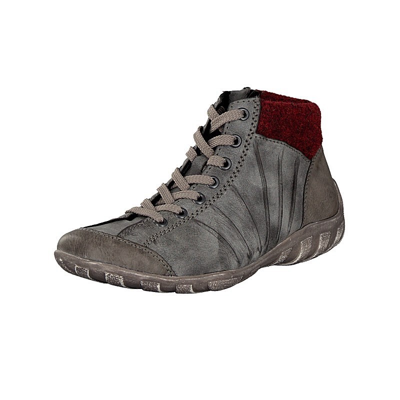 Damske Cizmy Na Snurovanie Rieker L6545-46, Siva